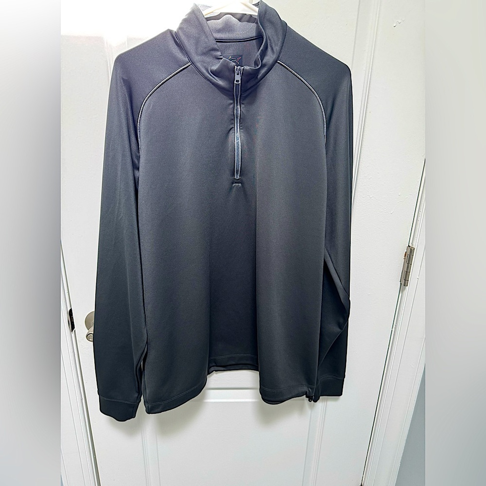 Greg Norman Men's Golf Grey Quarter-Zip Jacket, Size Large, Long Sleeves